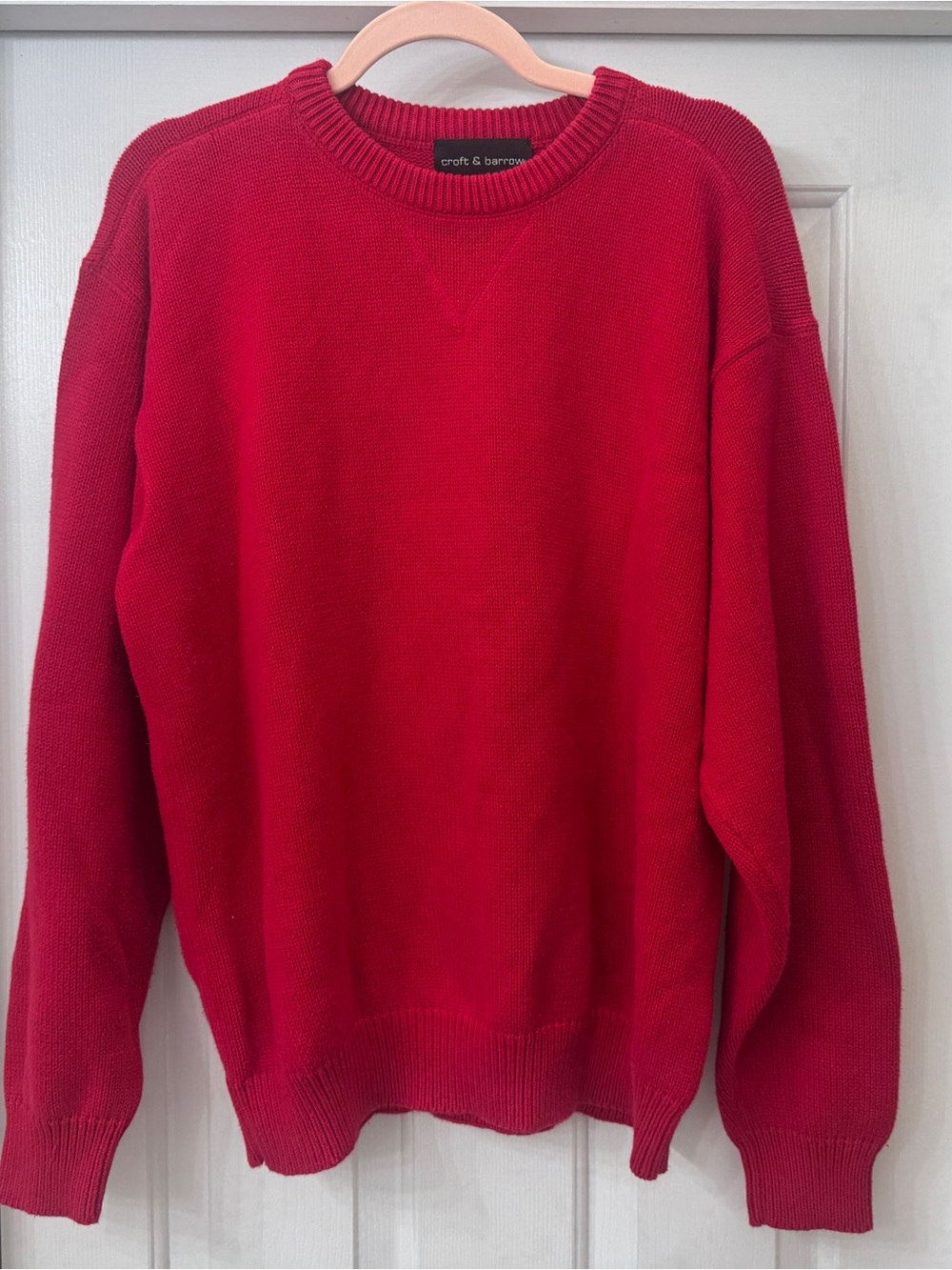 croft & barrow Bright Red Crewneck Sweater | 100% Cotton